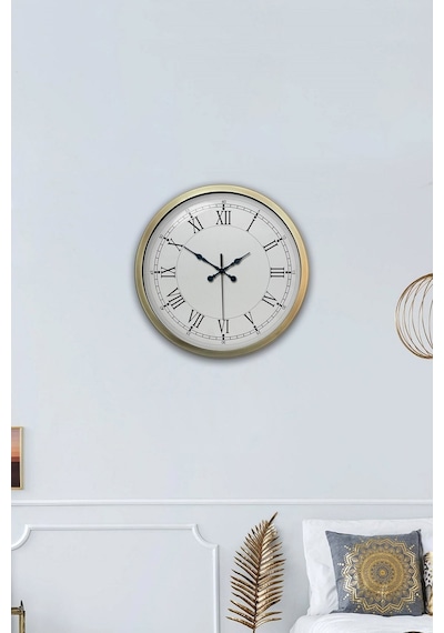 Retro Modern Roma Rakamlı 40 Cm Metal Duvar Saati Diğer