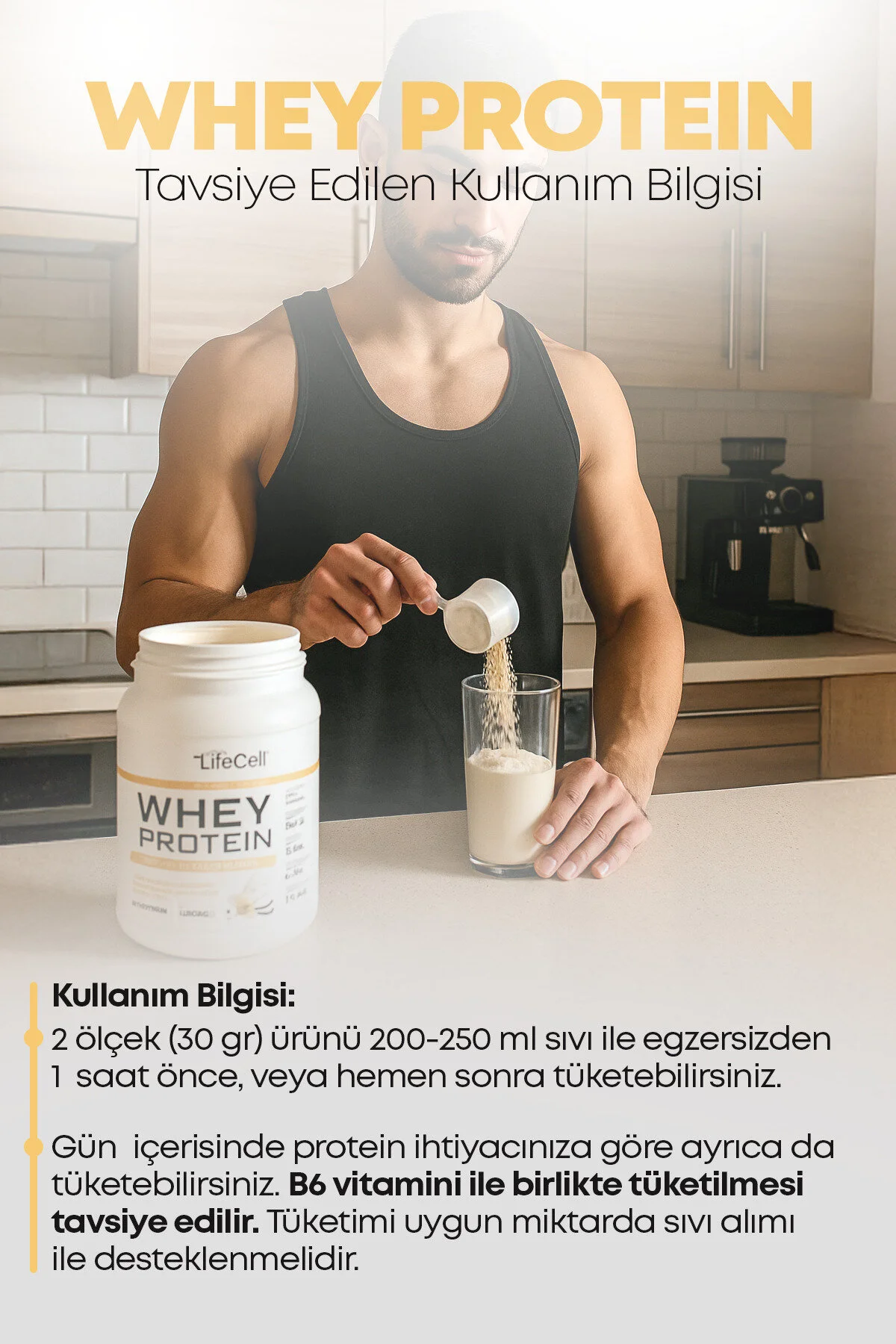 Whey Protein Tozu Vanilya Aromalı 33 Servis - 1000g