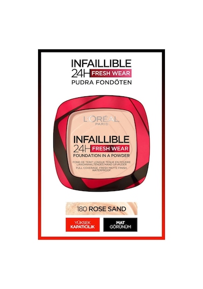 L'Oreal Paris Infaillible 24H Fresh Wear Pudra Fondöten 180 Rose Sand