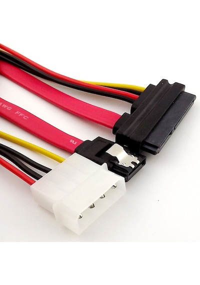 Sata To Sata Kablo 22 Pin To 7 Pin + 4 Pin Molex Power Kablo