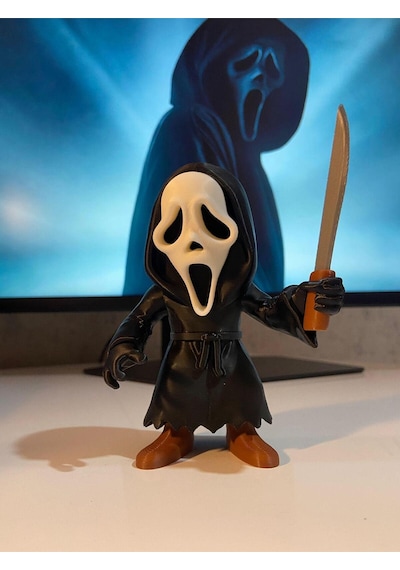 Ghost Face Figürü Scream Korku Filmi Koleksiyonluk Maskeli Modeli, 3d Baskı Dekoratif Figür 13cm