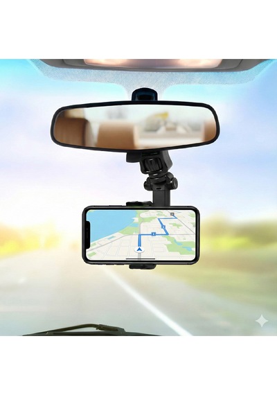 Mekanizmalı Dönebilen Uzayabilen Kollu Akrobat Araç İçi Telefon Tutucu Siyah