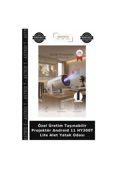 Özel Üretim Taşınabilir Projektör Android 11 Hy300t Lite Alet Yatak Odası