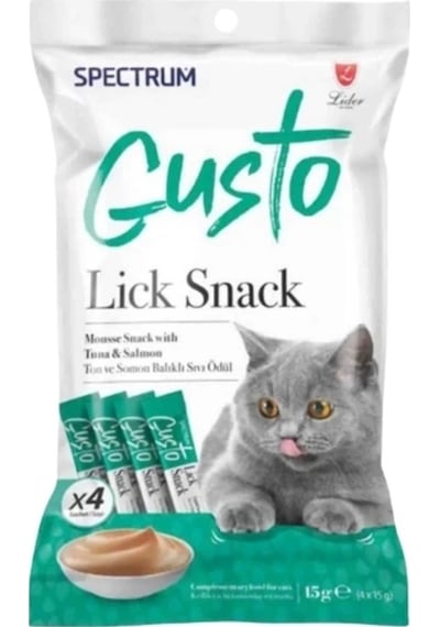 Reflex Gusto Lick Snack Ton Ve Somon Balıklı Sıvı Kedi Ödül Maması 1 Adet-4x15 Gr