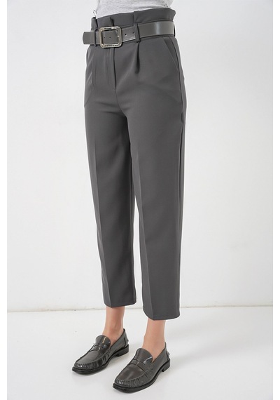 Hiccup Bdart Fiyonk Detaylı Düz Pantolon Kömür Grisi