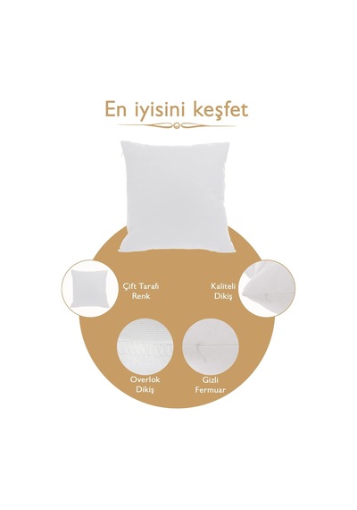 Asdiva Ölçü Seçenekli 2'li Kırlent Kılıfı Dekoratif Düz Sade Kadife Dokulu Punch Yapılabilir 30x50 Cm Beyaz Diğer