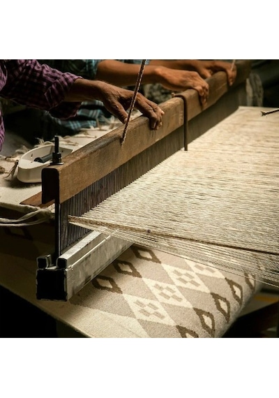 Ikea Vägnät El Dokuması Halı 170 X 240 Cm Gri - Bej