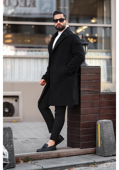 Erkek Kışlık Uzun Kaşe Kaban 001