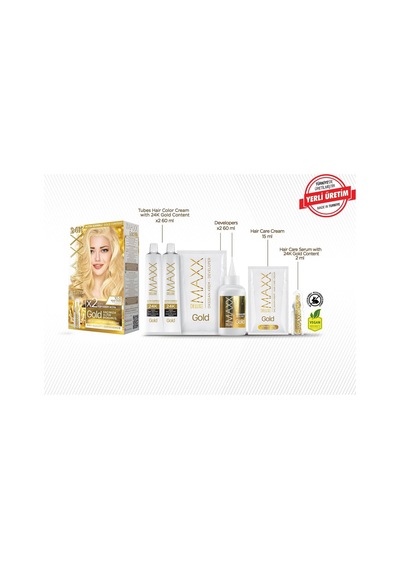 Gold Serisi 24k Altın Parçacıklı Serum İle 1 Kutu 2 X 50 Ml Ve Geliştiriciler Saç Boyası Sedef Sarısı 10.0