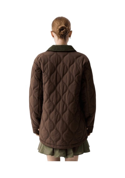 Hunter Witton Quilted Shacket Tof Kahverengi