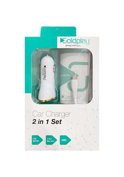 Goldplay 5 Volt 2.0 Amper Micro Araç Şarj ve Data Usb Kablo 2 In