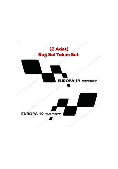 Renault Europa 19 Sticker Europa 19 Kapı Altı Sticker Oto Sticker