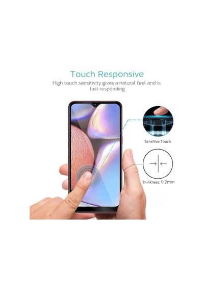Samsung Galaxy Uyumlu A10s Tam Kaplayan Temperli Cam Ekran Koruyucu Siyah