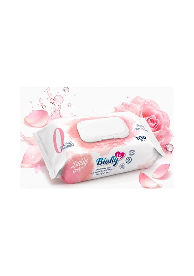 Biolly Daily Care Günlük Islak Mendil 100 Yaprak - Koli 12 Adet 12'li Set