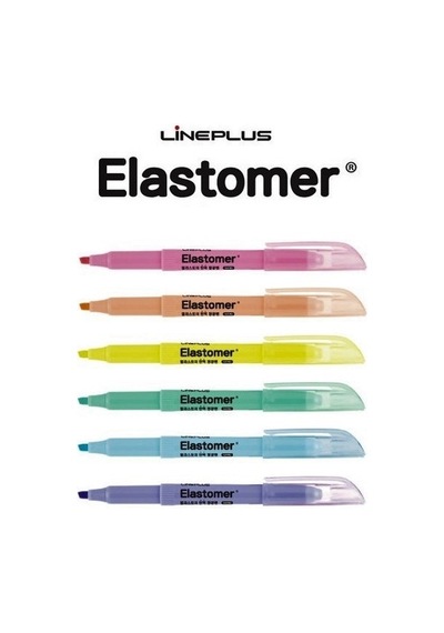 Lineplus Elastomer Fosforlu Kalem Pastel Renkler 6'lı Paket