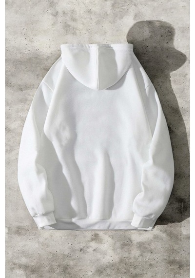 The Future Baskılı Oversize Sweatshirt Beyaz