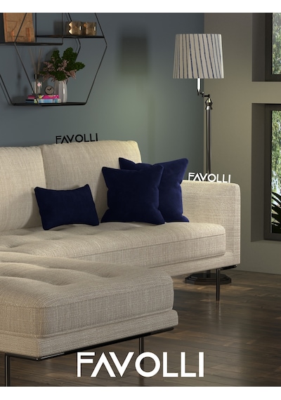 Kadife Dokulu Karanlık Mavi Kırlent Kılıfı Dream Serisi Punch Için Uygun Gizli Fermuar Karanlık Mavi