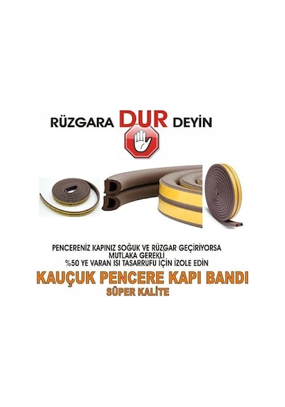 Kahverengi Kauçuk Kapı Bantı Ve Pencere Bantı Yapışkanlı