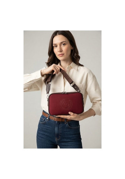 Just Polo Kadın Bordo-kahve 5 Bölmeli Omuz Ve Çapraz Askılı Çantası-bd6000
