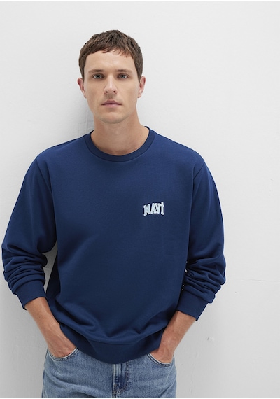 Mavi - Mavi Logo Baskılı Mavi Sweatshirt 0611716-89353 Lacivert