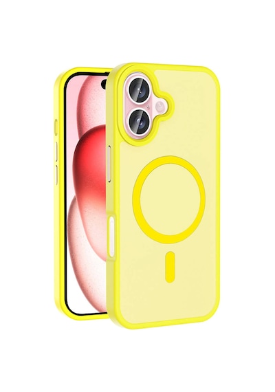 Apple Uyumlu iPhone 16 Plus Kılıf M-safe Şarj Özellikli Mat Arka Yüzey Zore Sio Kapak Sarı