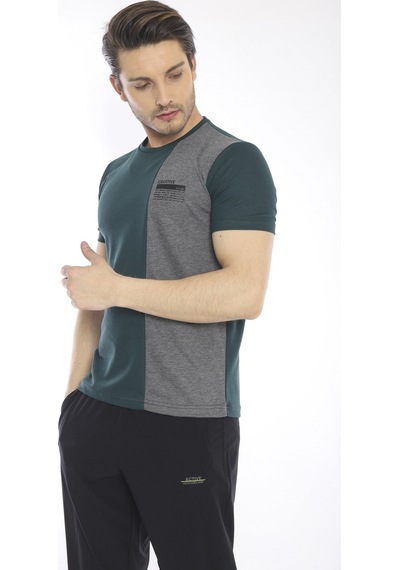 Escetic Erkek Spor, Abd Pike Interlok 1. Kalite Kumaş Yeşil Slimfit Bisik