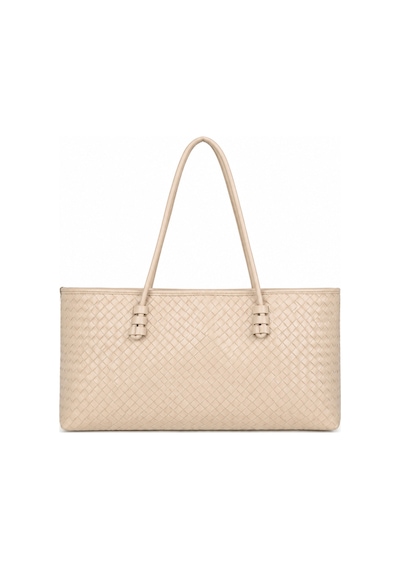 Nura Collection Kadın Örgü Desenli Tote Omuz Çantası - Krem - 895066122 Krem
