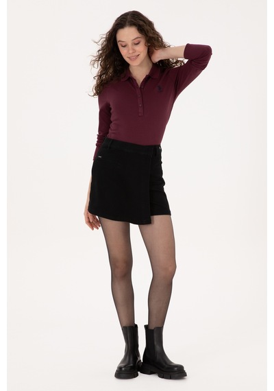 U.S. Polo Assn. Kadın Bordo Basic Polo Yaka Sweatshirt 50317627-VR177