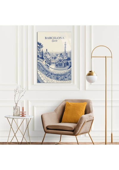Barcelona İspanya - Cam Tablo - Deg1494 35 X 50 Cm