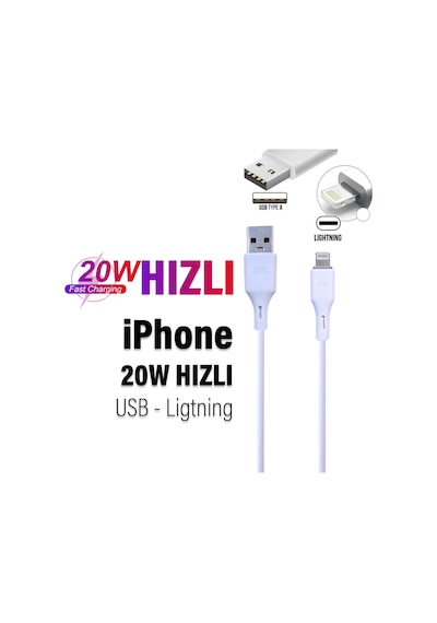 Apple Uyumlu iPhone Hızlı Şarj Kablosu 20w 3 4a Usb
