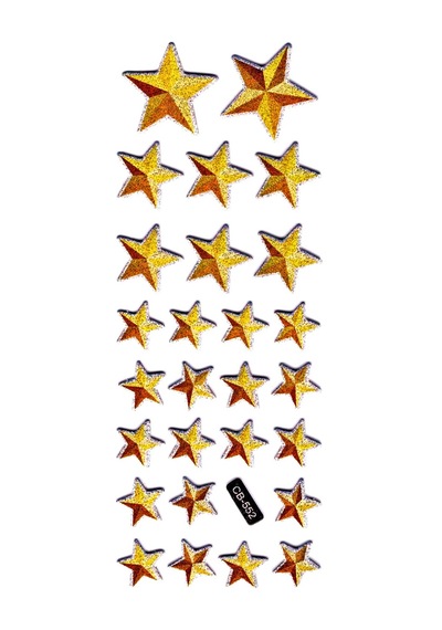 Sticker Kabartmalı Sticker Defter, Planlayıcı Etiket - Cb-552 16x7 Cm- Parlak Yıldızlar