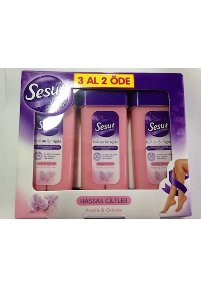 Sesu Pudra & Orkide Hassas Ciltler için Roll-On Sir Ağda 100 ML x 3