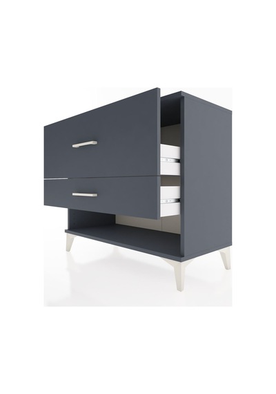 Hyperion Şifonyer 2 Çekmeceli 88x44x80 Antrasit-antrasit Antrasit