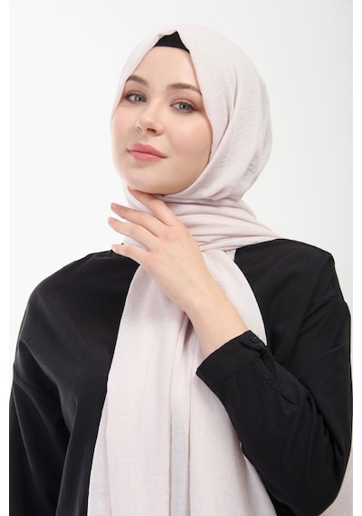 Manolyaşal İslamic Hijab Aerobin Caz Şal Pudra