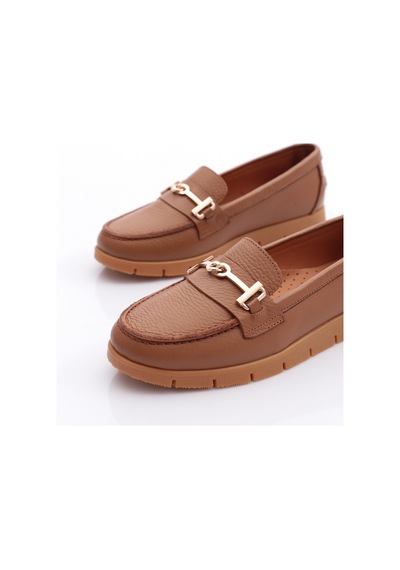 Dgn 5604-6 Kadin Loafer Ayakkabi Taba Floater