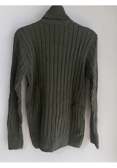 Martino Butik Unisex Balıkçı Yaka Triko Haki Kazak Haki