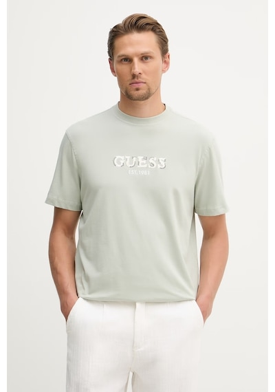 Guess M6gı16k3032k3032 Cn Ss Logo Con Erkek Tişört Yeşil