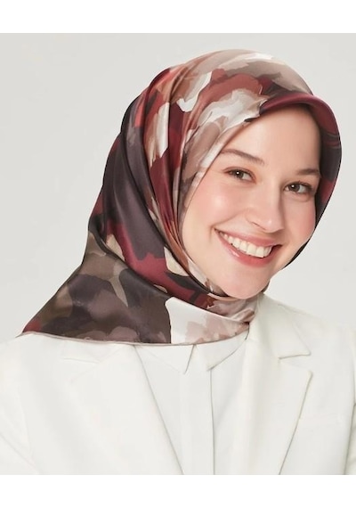 Armine İpek Eşarp Nostalji - 8534-35 Bordo Twill Bordo