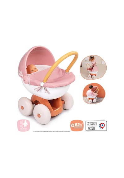 Smoby - Bebek Hemşiresi - Doldurulmuş Bebek Arabası - 42 Cm'ye Kadar Bebekler Ve Bebekler İçin - Sessiz Tekerlekler Genel