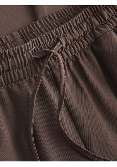 Jack & Jones Kadin Beli Lastikli Loose Fit Pantolon - Sky - 12276523 Seal Brown