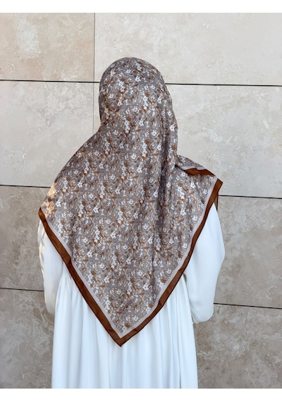 Qalortex Scarf Meyra Desen B.boy Eşarp - Kahve