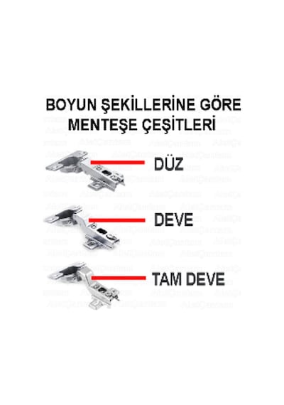 Yeniler Dolap Kapak Menteşesi Tam Deve Tas Menteşe Montaj Vidaları Dahil Süper Deve Krom