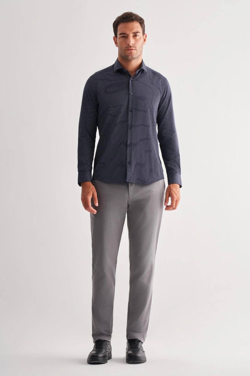 İmza Koyu Lacivert Yarım İtalyan Yaka Uzun Kol Cepsiz Slimfit Fit Classic Gömlek 1004255162 Koyu Lacivert İmza Koyu Lacivert Yarım İtalyan Yaka Uzun Kol Cepsiz Slimfit Fit Classic Gömlek 1004255162 Koyu Lacivert