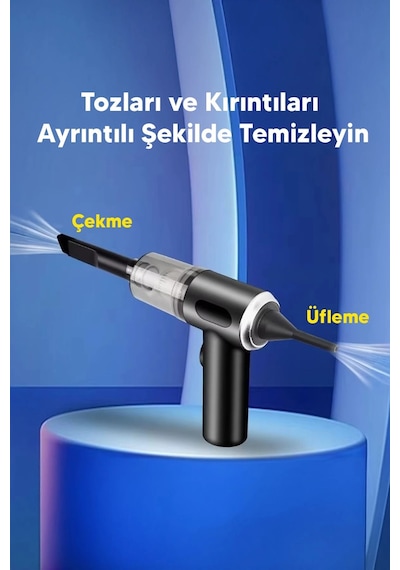 Taşınabilir Kablosuz Elektrikli El Süpürgesi- Ev, Ofis, Araba ,klavye Temizliği İçin İdeal