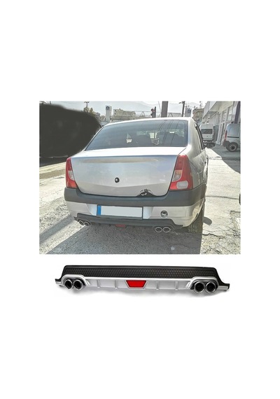 Dacia Logan Sedan Uyumlu Body Kit Difüzör 4 Çıkış Yuvarlak Gri Model 1