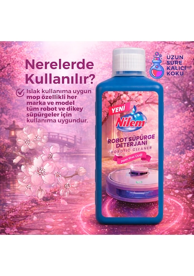 Nilem Robot Süpürge Deterjanı Japon Kiraz Çiçeği Kokulu 500 Ml Tekli