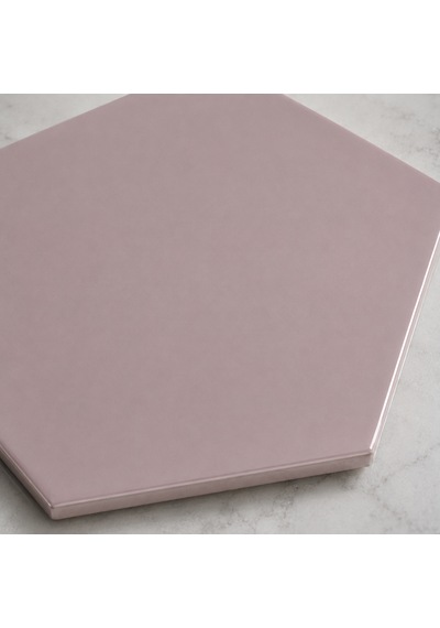 Armada Çini 15x17 Cm Düz Açık Pembe Altıgen Seramik
