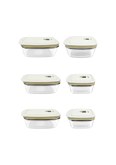 Karaca Cream 6'lı Şeffaf Saklama Kabı Set