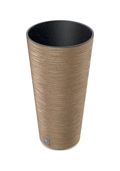 Furu Ahşap Katkılı Sütun Plastik Saksı Açık Kahverengi