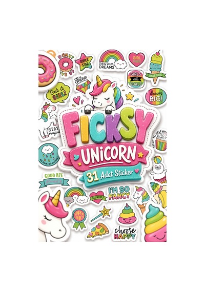 Unicorn Tek Boynuzlu At Sticker Seti - 31 Adet Etiket Çıkartma Diğer